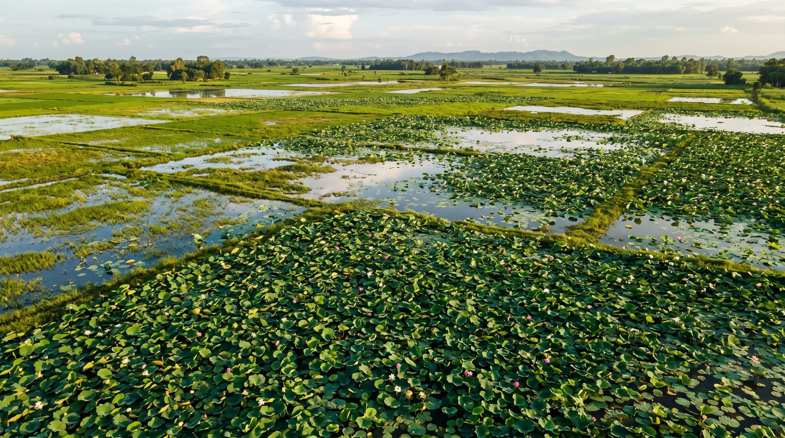 Mithila wetlands where premium makhana is harvested